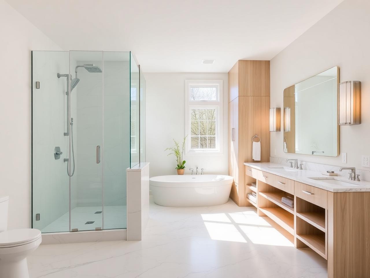 Frameless corner shower